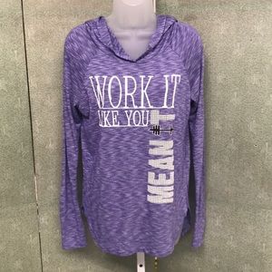 NWOT Long sleeve workout shirt with hoodie